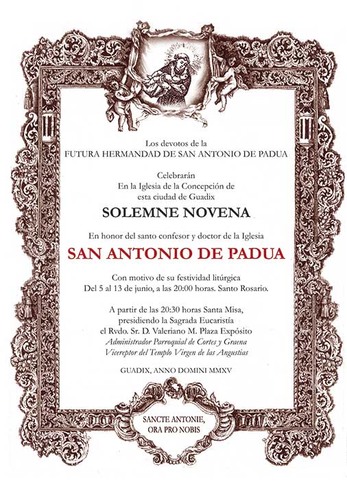 Novena a San Antonio de Padua Guadix