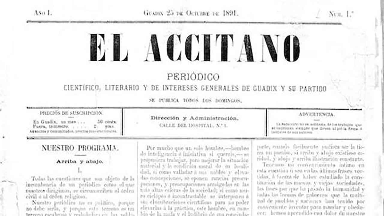 Recopilación de artículos de “El Accitano” de 1891 a 1910 por José Rivera Tubilla