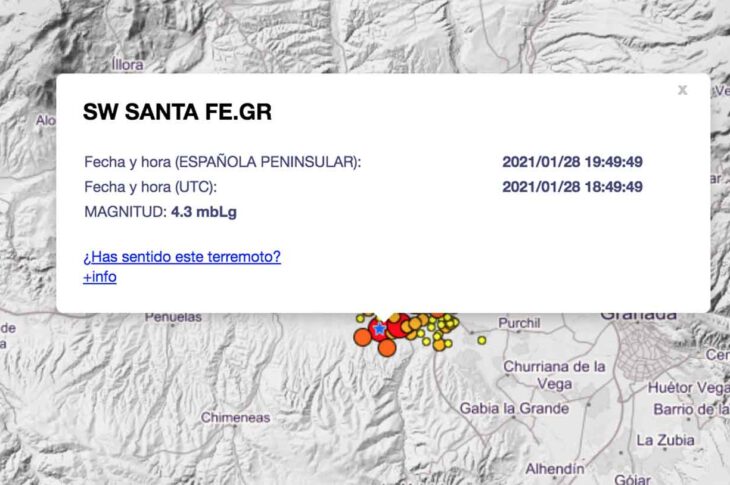 Un nuevo terremoto hoy 28 de enero de 4,2 se vuelve a sentir en Guadix con epicentro en Chauchina