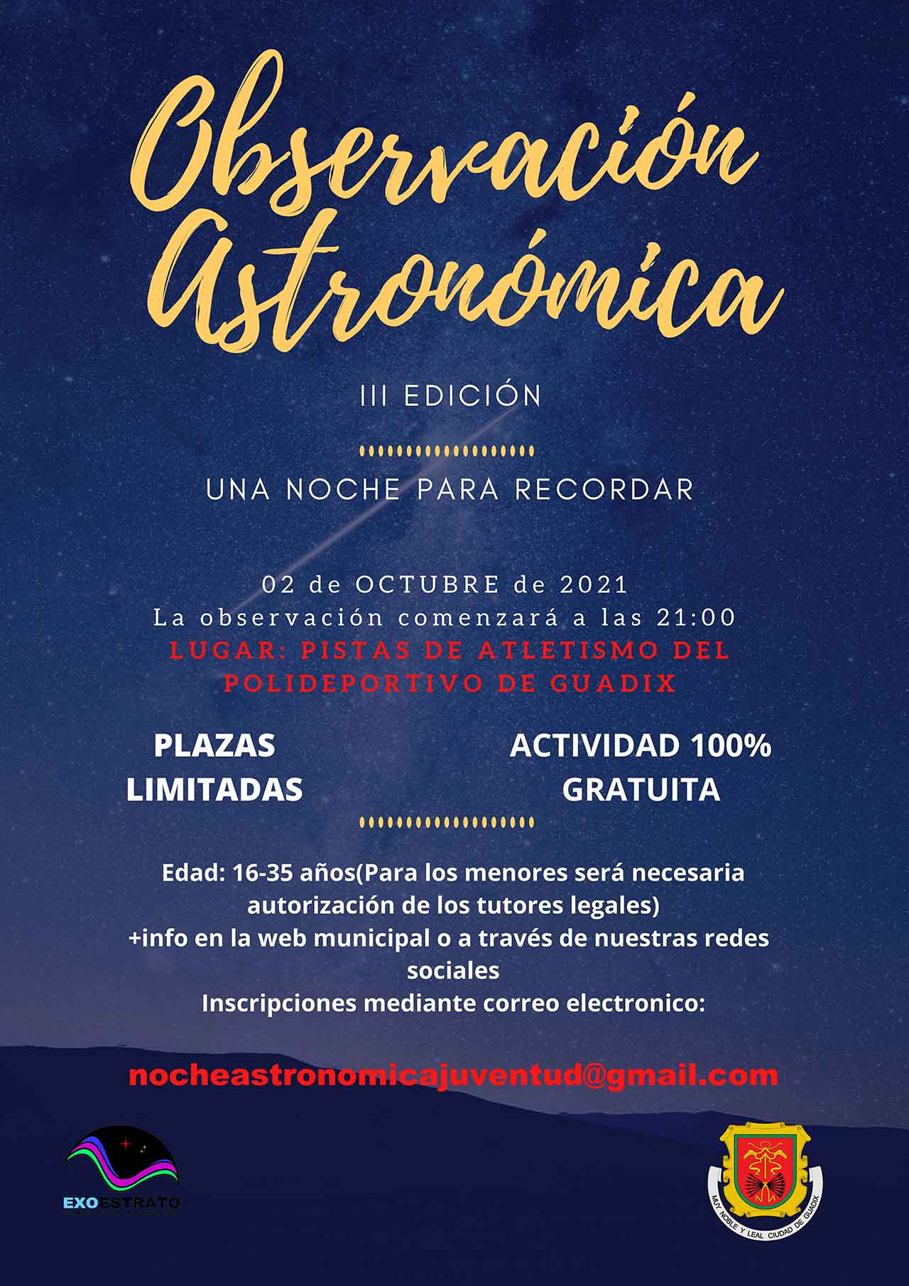 Observación astronómica en Guadix