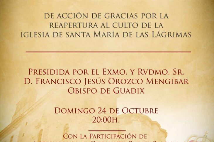 Eucaristía reapertura templo de Las Lágrimas