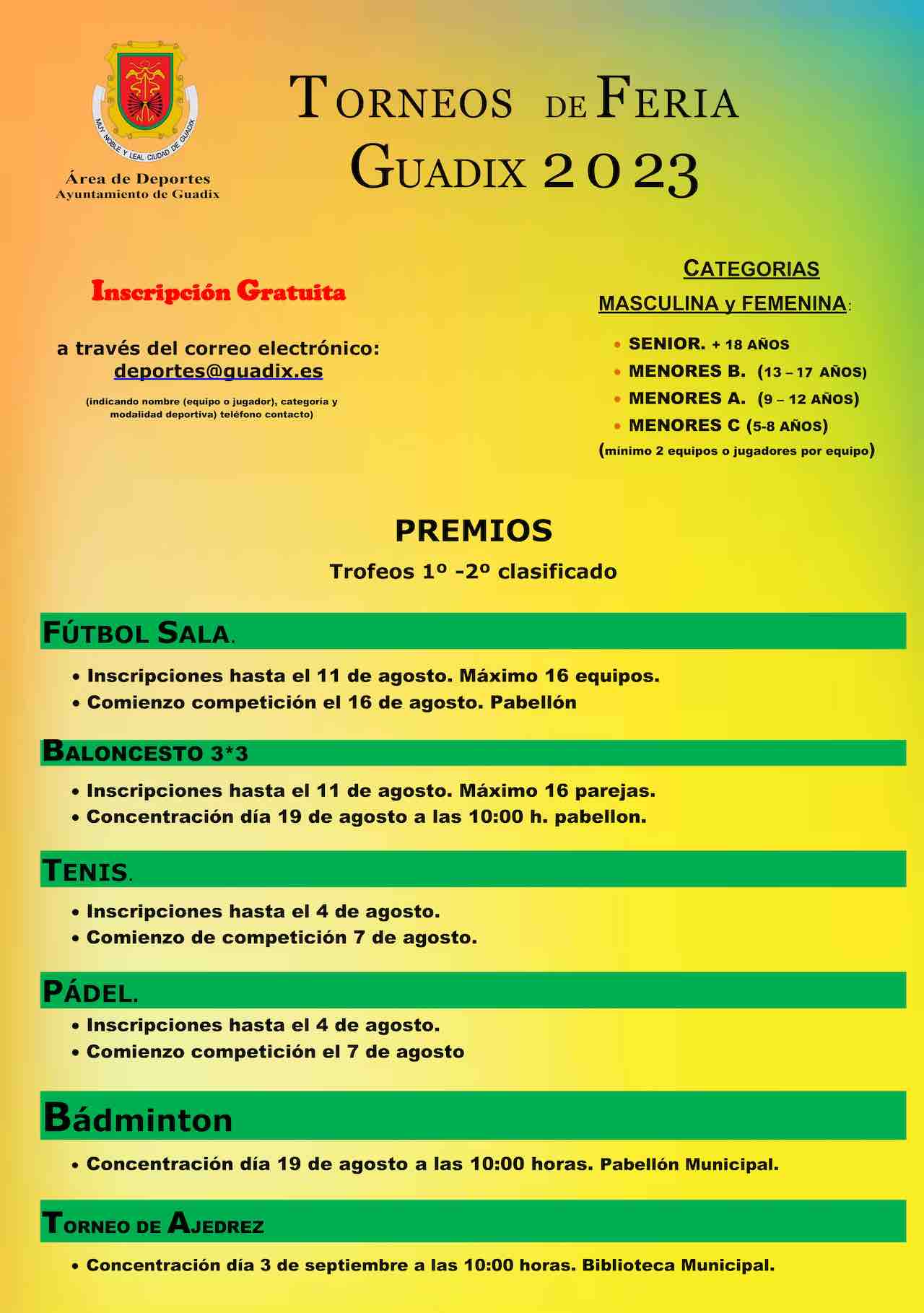 TORNEOS FERIA de Guadix 2023
