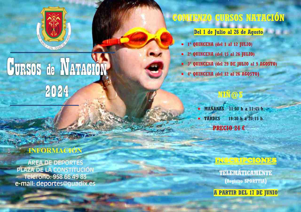 Cartel cursos de natacion GUADIX