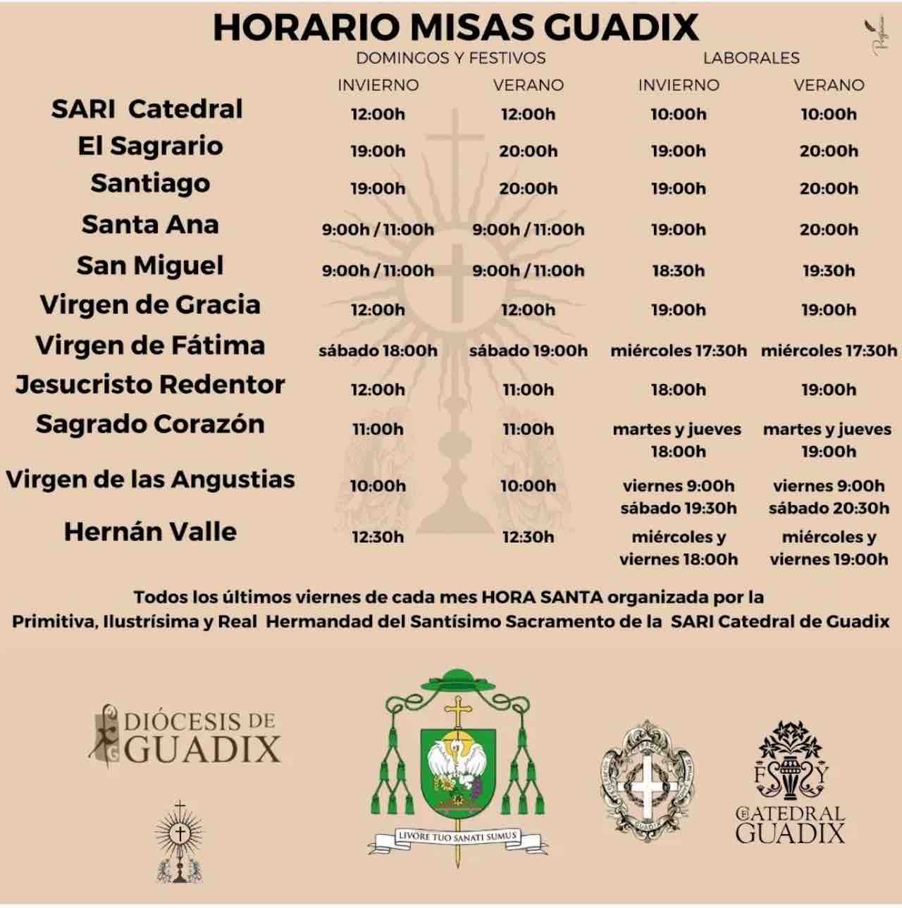 Horario de Misas en Guadix