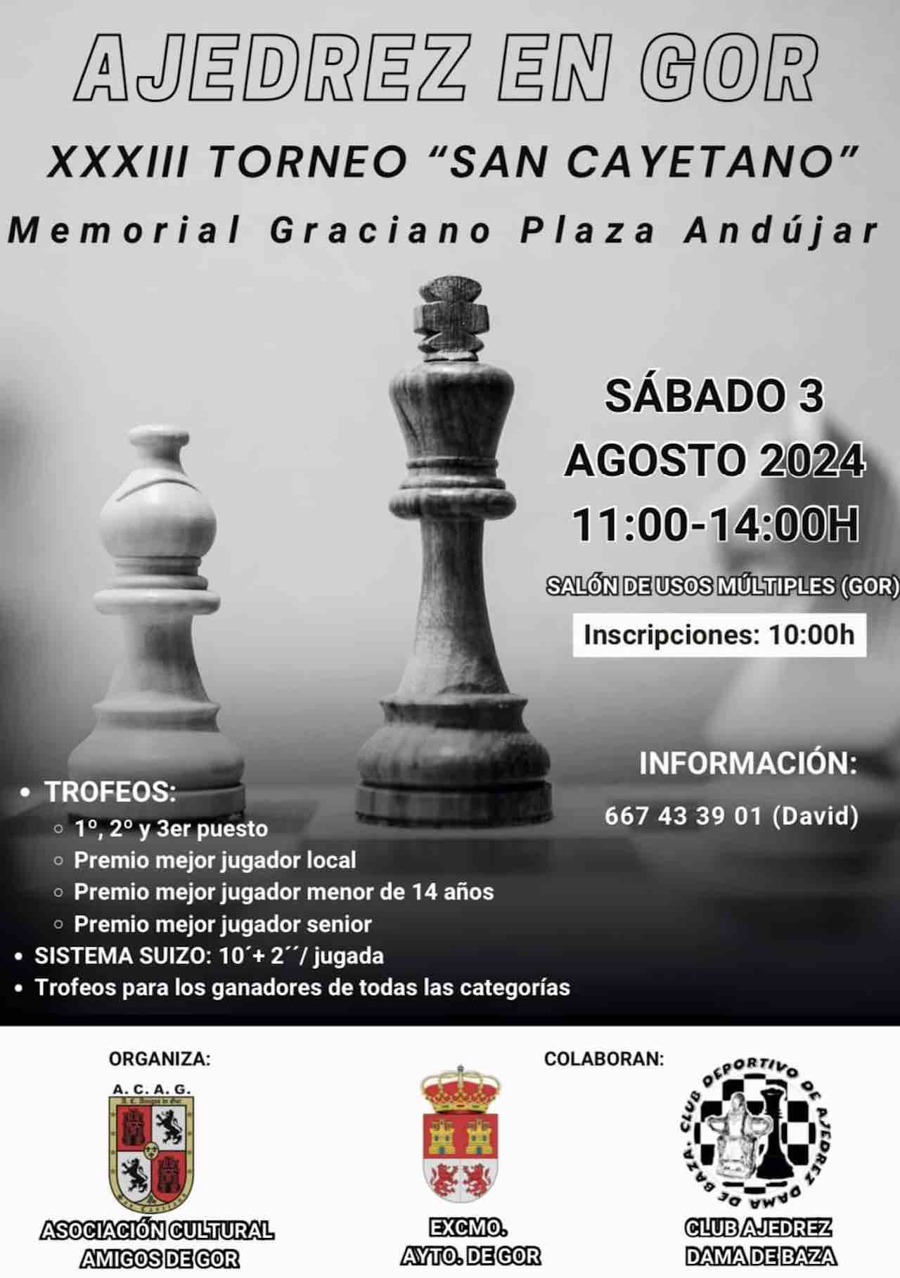Torneo de ajedrez San Cayetano Memorial Graciano Plaza Andújar en Gor