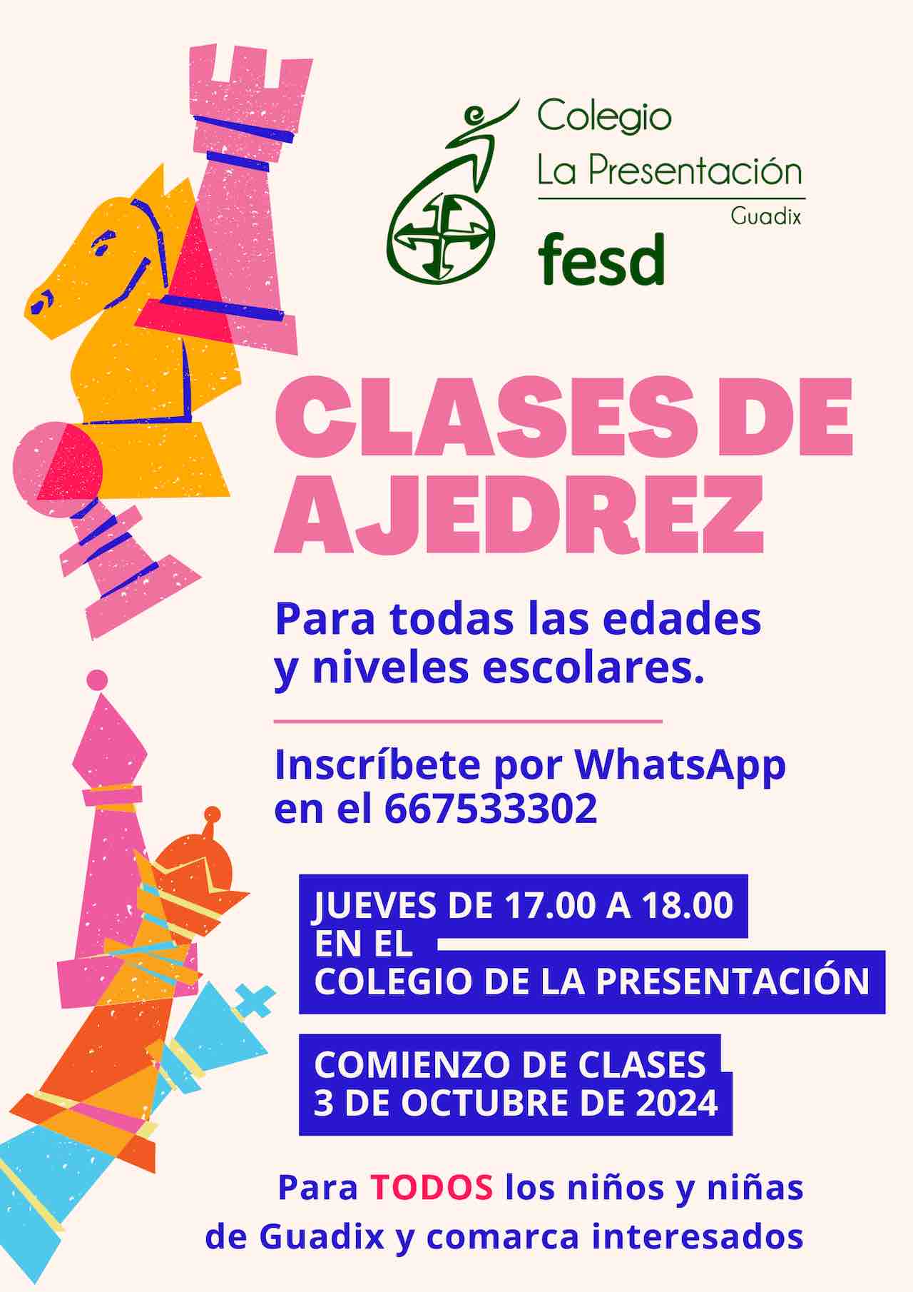 Clases ajedrez escolares Guadix