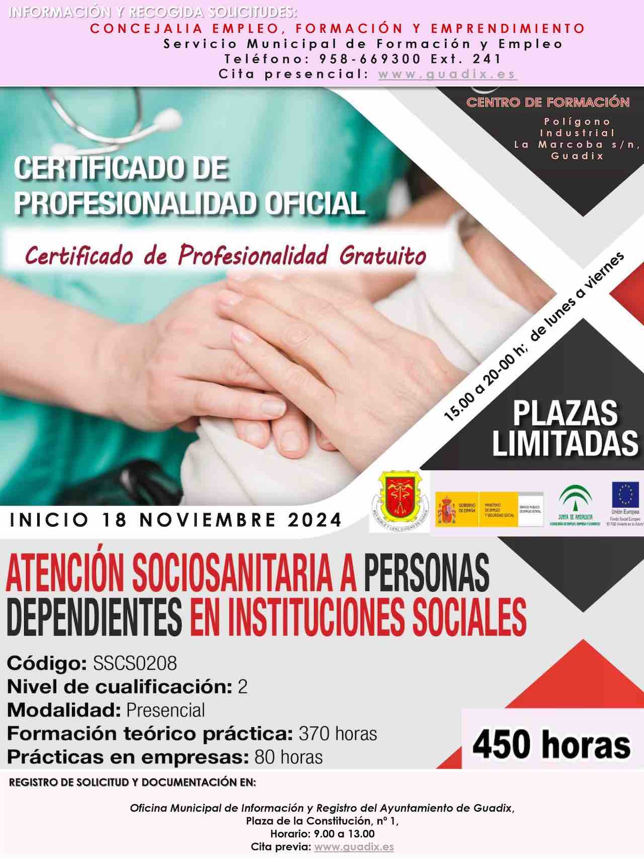 Curso de atención sanitaria en Guadix