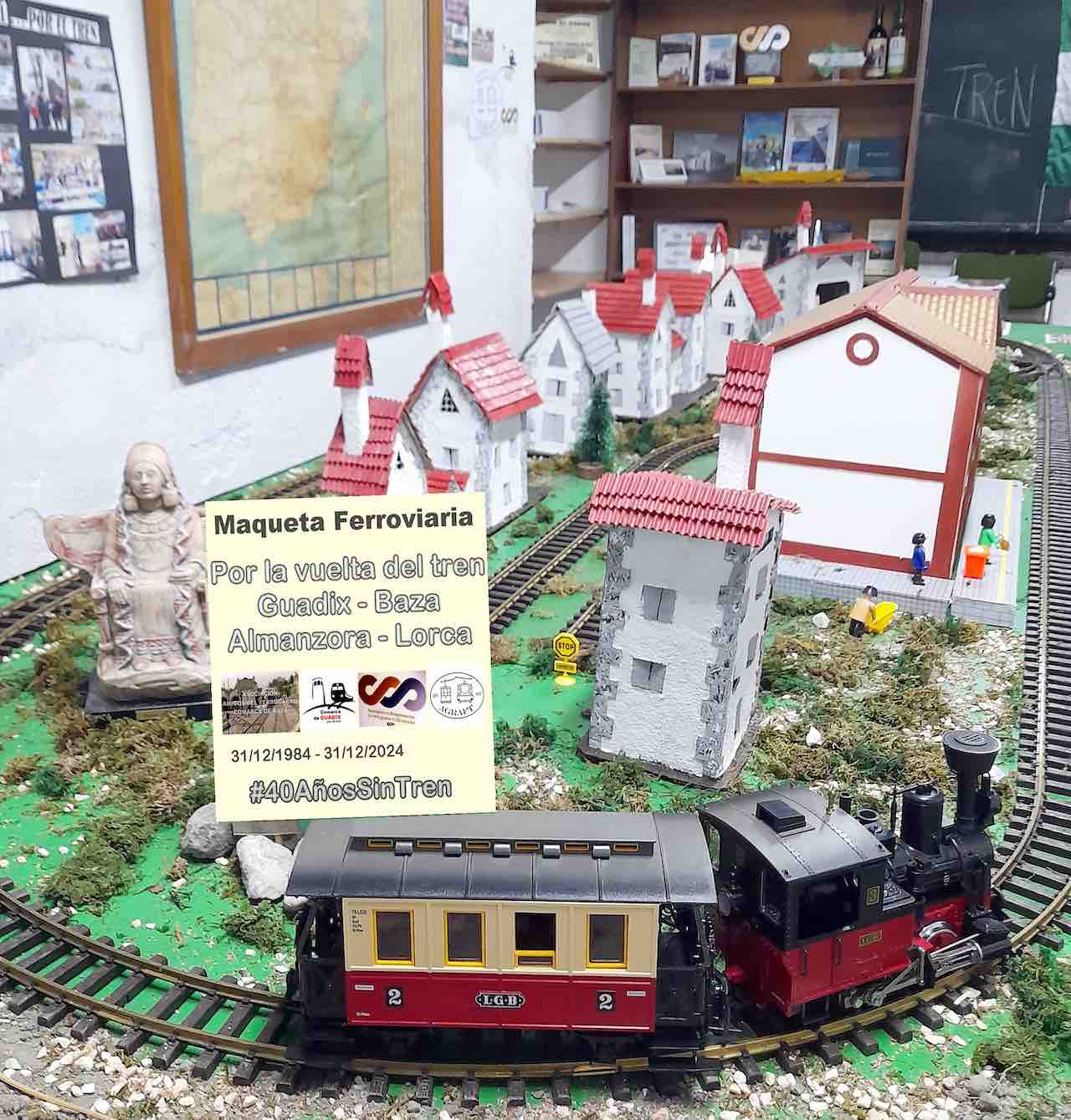 Maqueta ferroviaria 40 años sin tren Guadix Baza Almanzora Lorca AAF