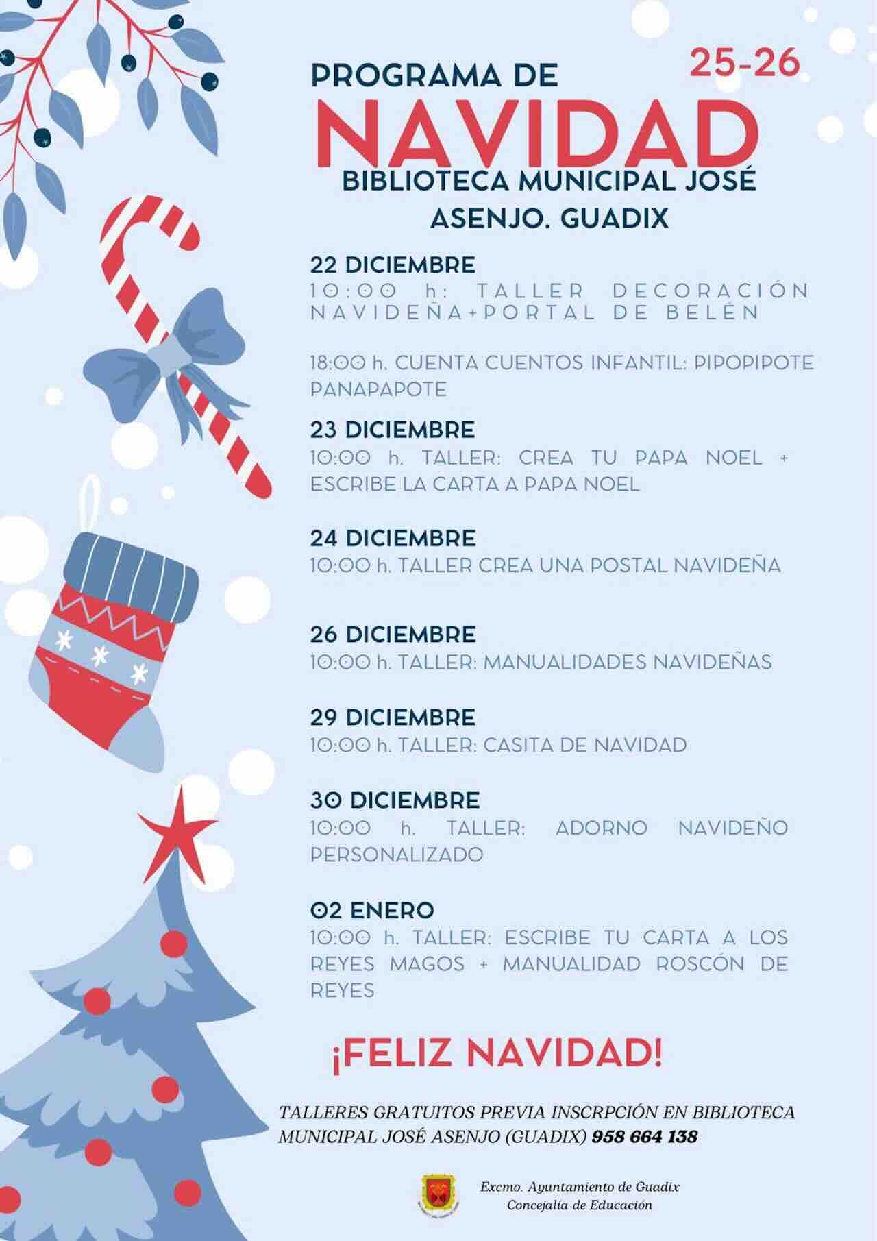 NAVIDAD talleres biblioteca Guadix
