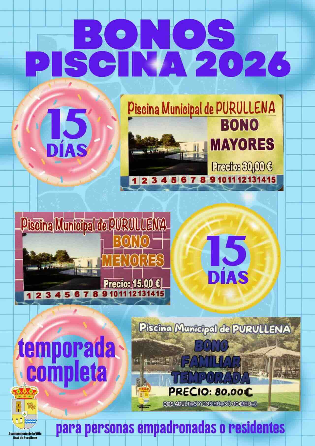 Bonos Piscina de Purullena 2026