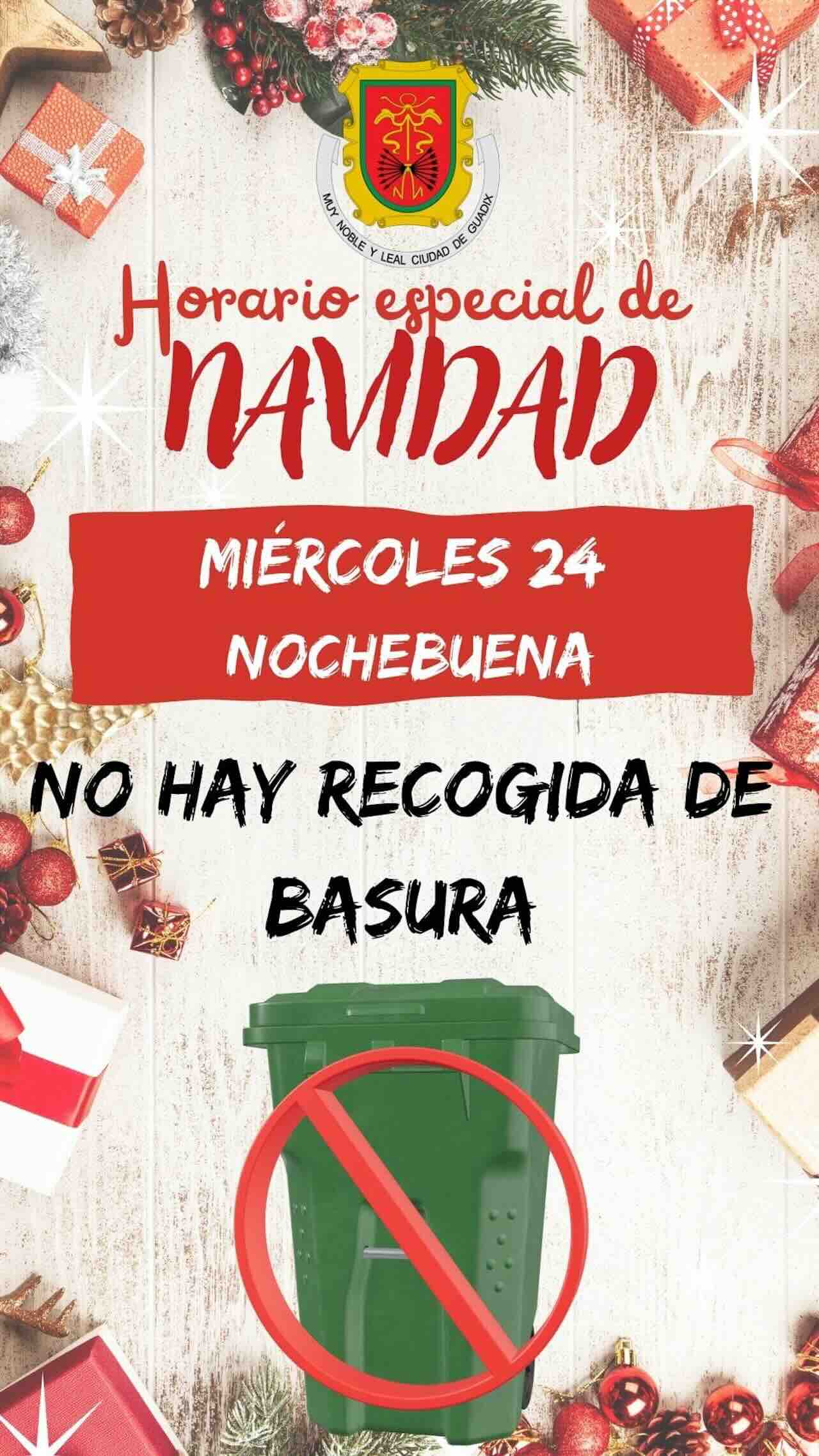 Basura Navidad horarios