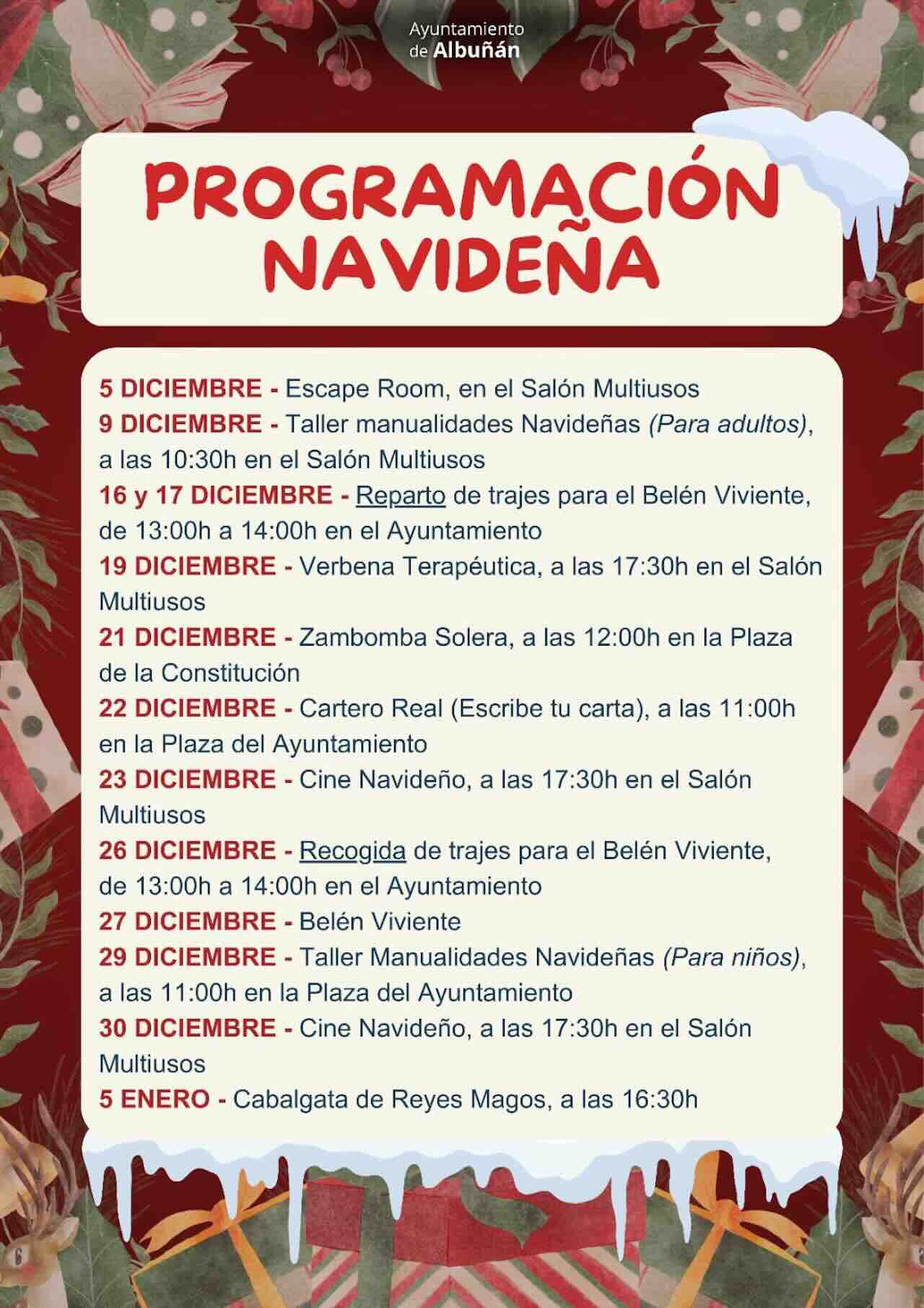 Programación navideña en Albuñan