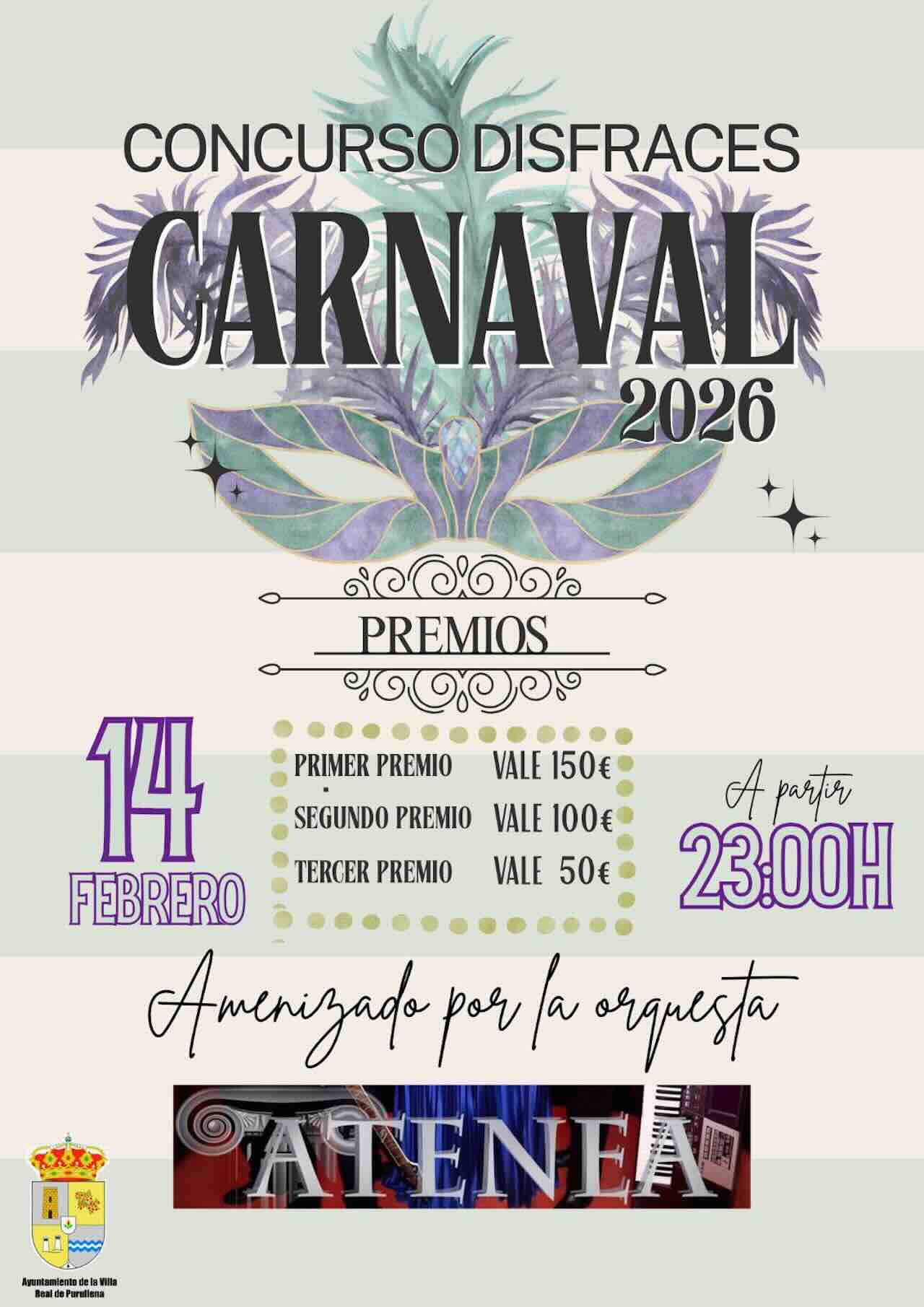 Cartel del Concurso de Disfraces del Carnaval 2026 en Purullena