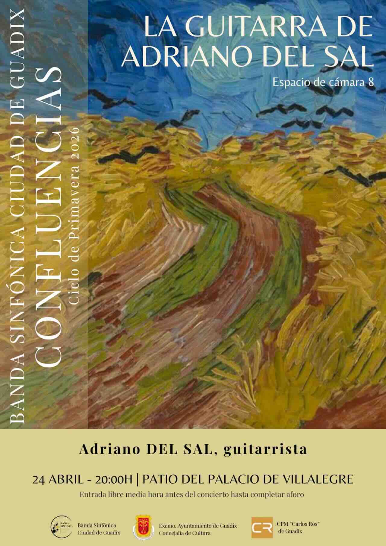 Concierto de guitarra de Adriano del Sal en el Palacio de Villalegre en Guadix