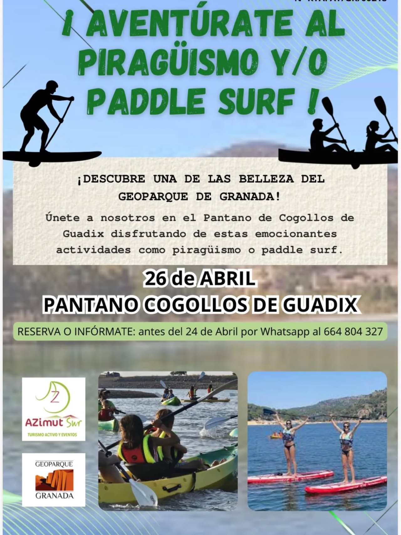 Actividad de piragüismo con Azimut Sur en jornada de aventura