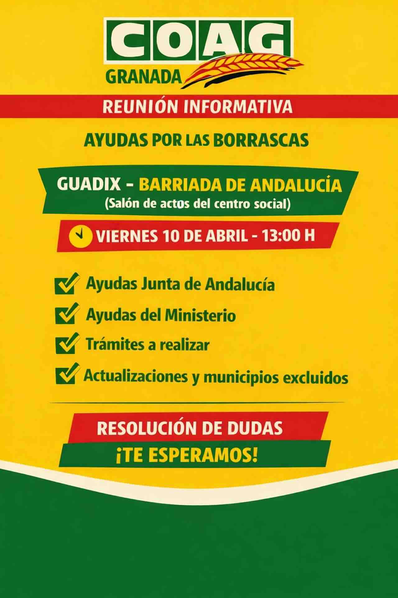 Reunión agricultores Guadix ayudas borrascas