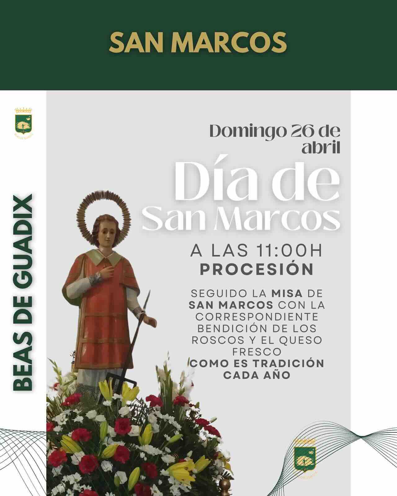 Procesión de San Marcos en Beas de Guadix con bendición de roscos