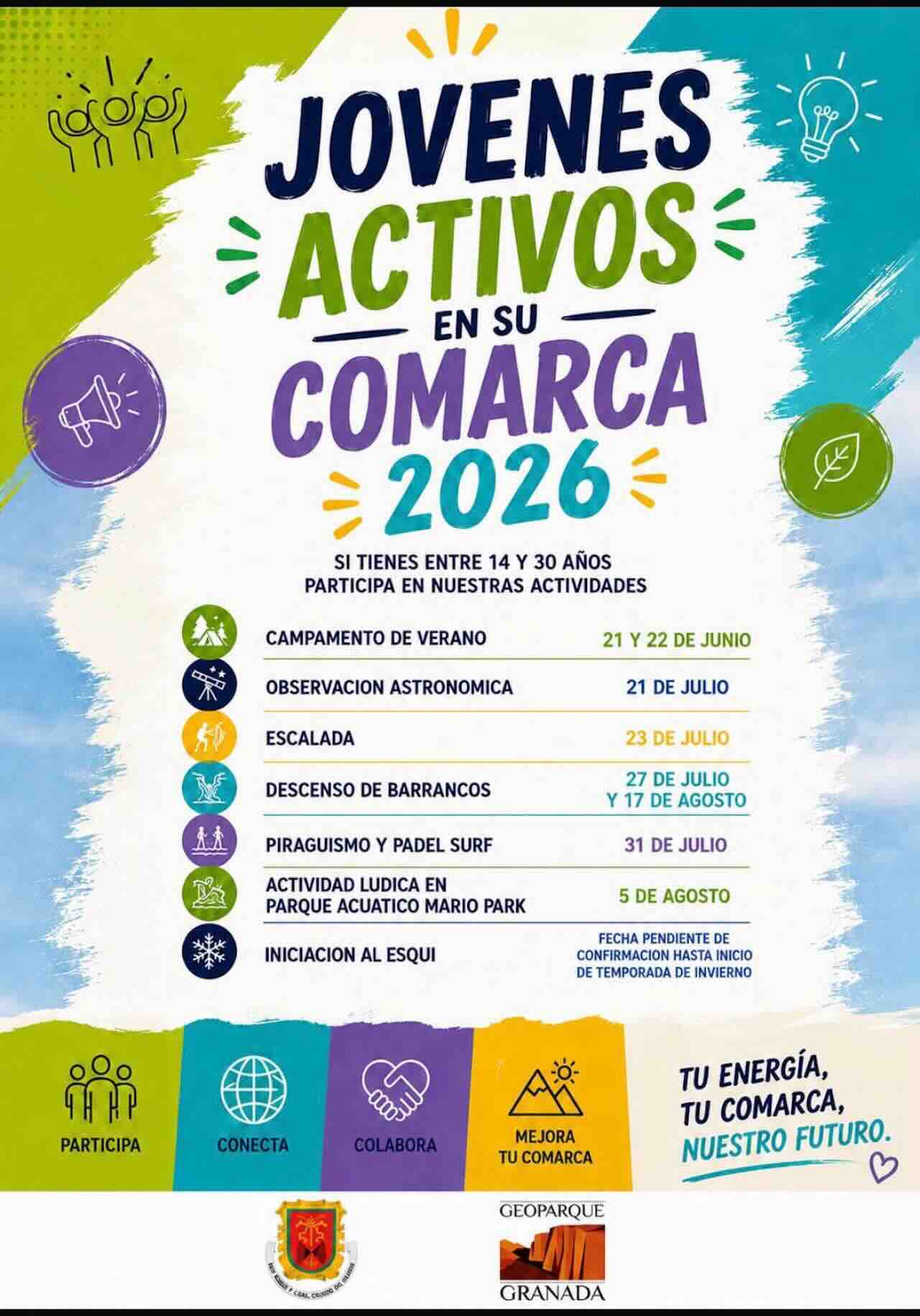 Cartel de Jovenes activos en su comarca de Guadix