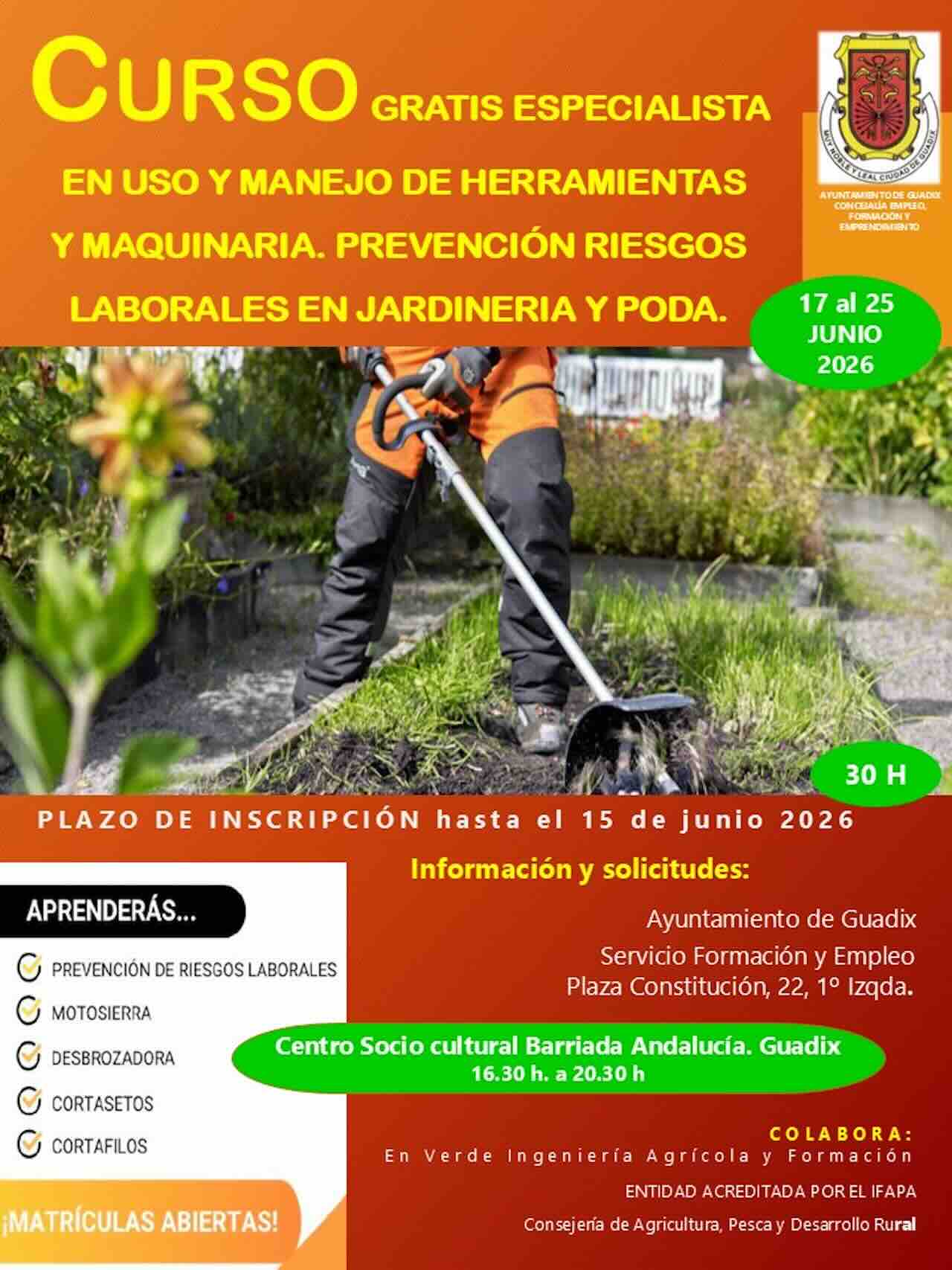 CARTEL HERRAMIENTAS MAQUINARIA JARDINERIA