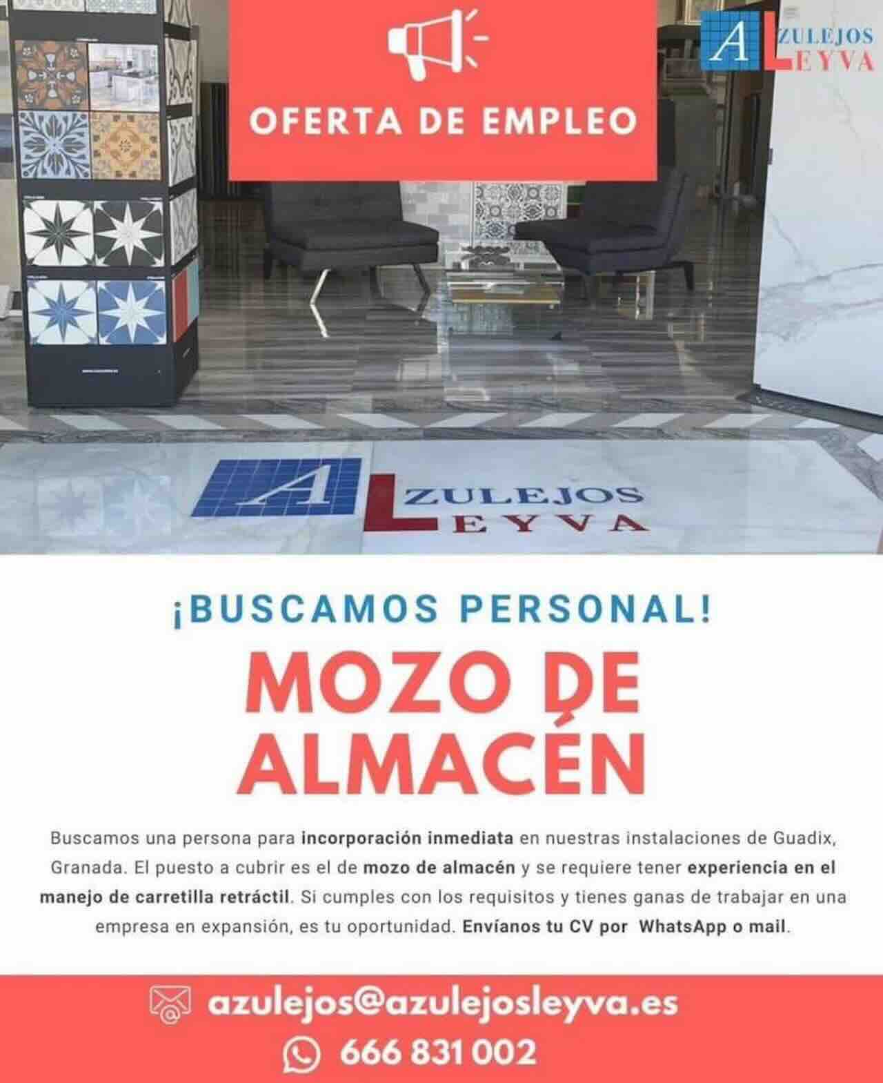 Carteles de ofertas de empleo de Azulejos Leyva