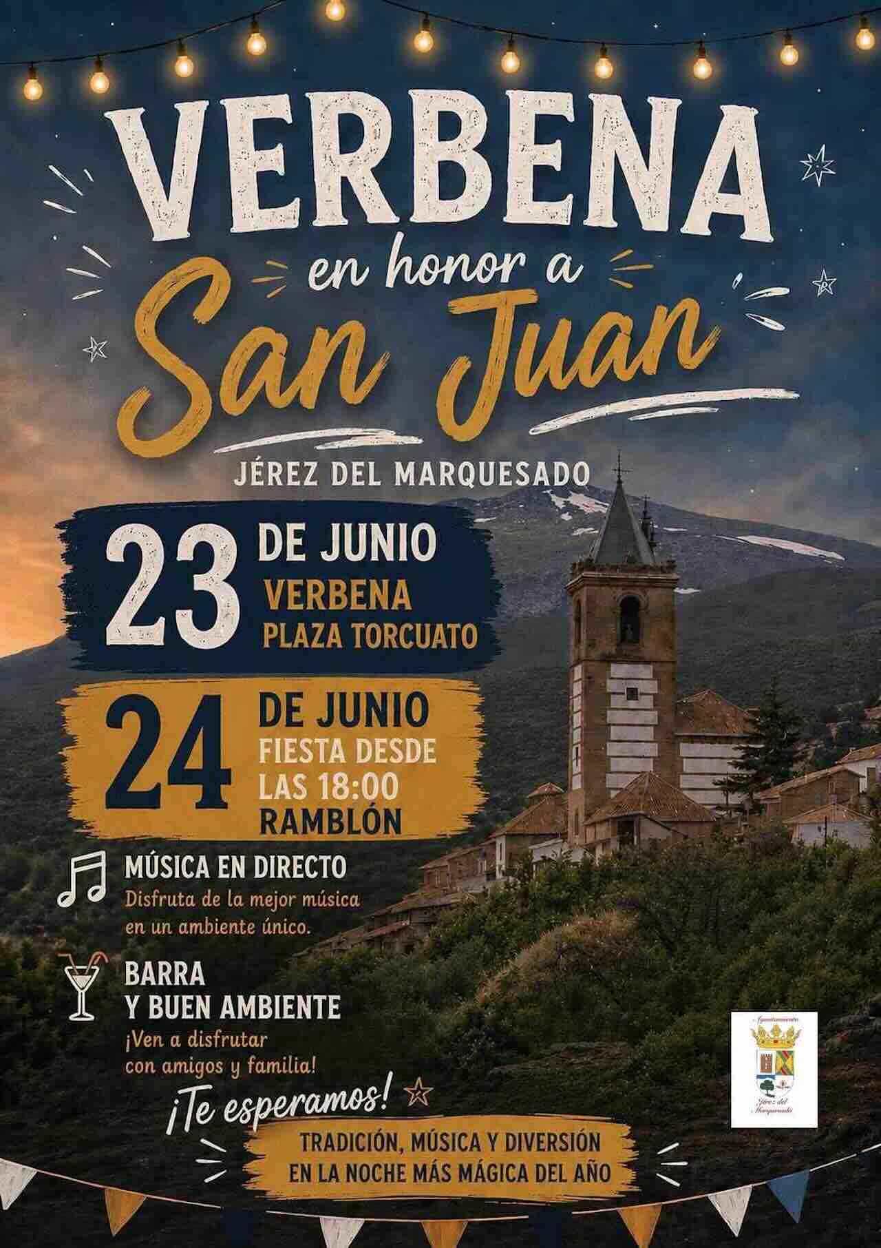 Cartel oficial de la Verbena de San Juan 2026 en Jérez del Marquesado.