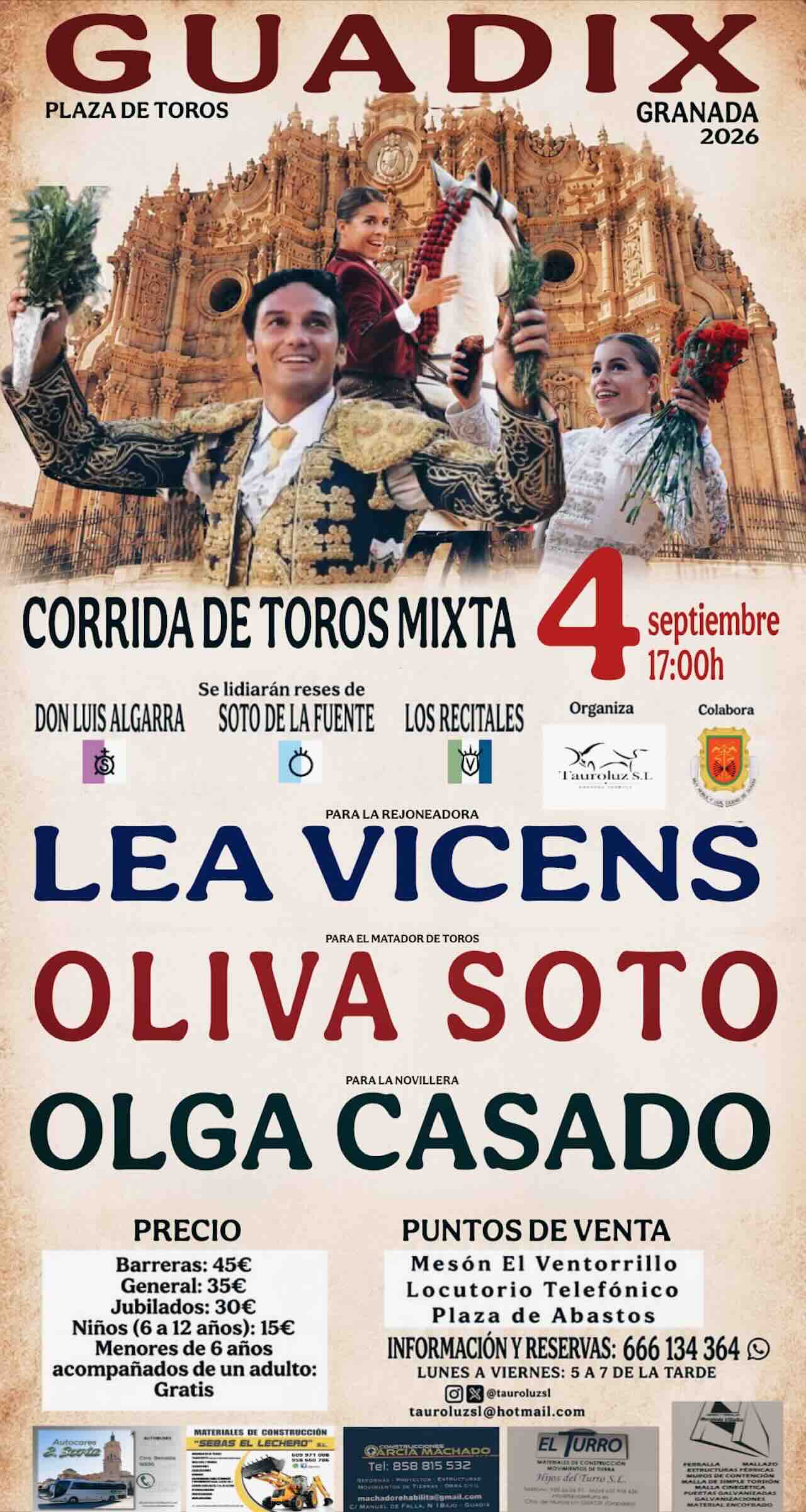 Corrida de Toros Feria de Guadix 2026