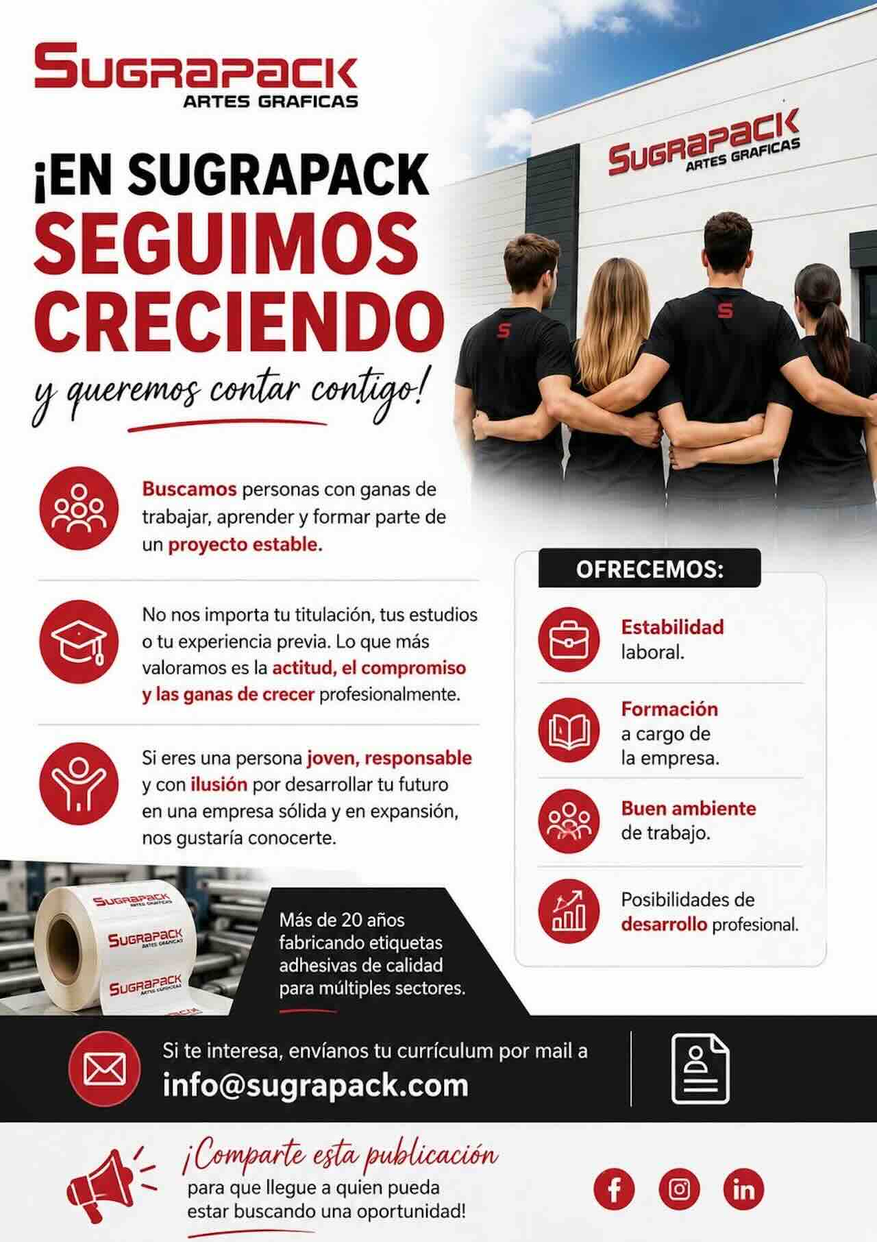 Oferta de empleo Sugrapack
